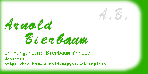 arnold bierbaum business card